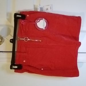 Red Jean skirt